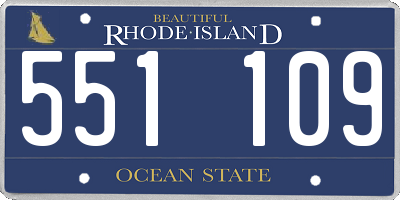 RI license plate 551109