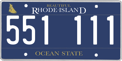 RI license plate 551111