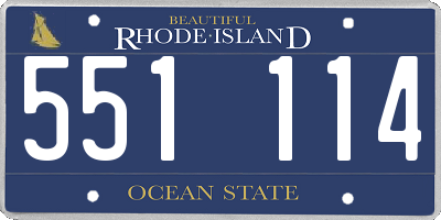RI license plate 551114
