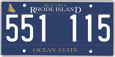 RI license plate 551115