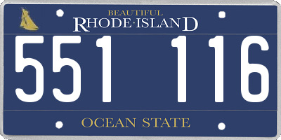 RI license plate 551116
