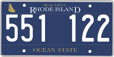RI license plate 551122