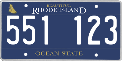 RI license plate 551123