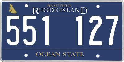 RI license plate 551127