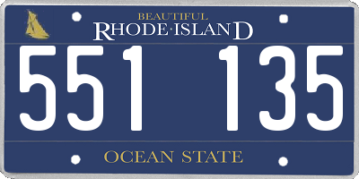 RI license plate 551135