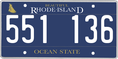 RI license plate 551136