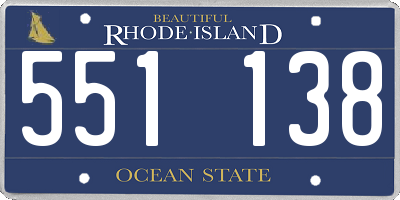 RI license plate 551138