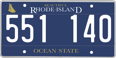 RI license plate 551140