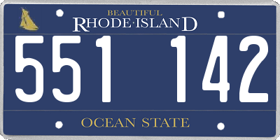 RI license plate 551142