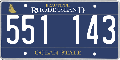 RI license plate 551143