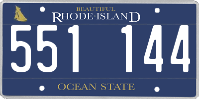 RI license plate 551144
