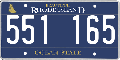 RI license plate 551165