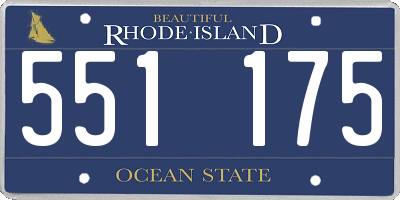 RI license plate 551175