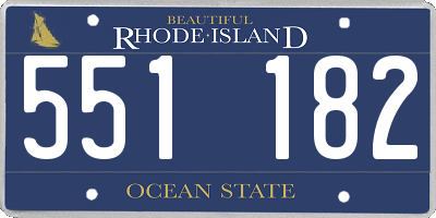 RI license plate 551182