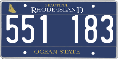 RI license plate 551183