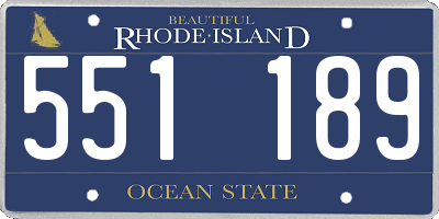 RI license plate 551189