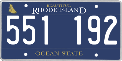 RI license plate 551192
