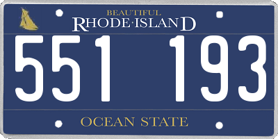 RI license plate 551193