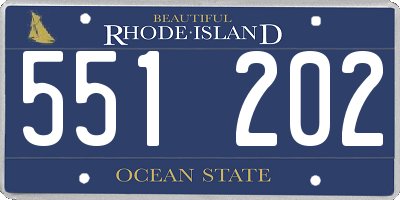RI license plate 551202