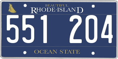 RI license plate 551204