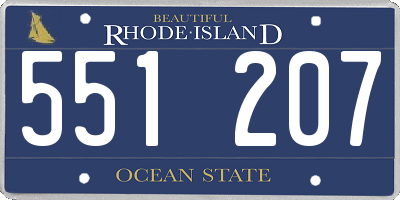 RI license plate 551207