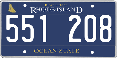 RI license plate 551208