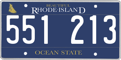 RI license plate 551213