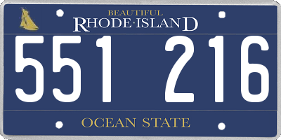 RI license plate 551216
