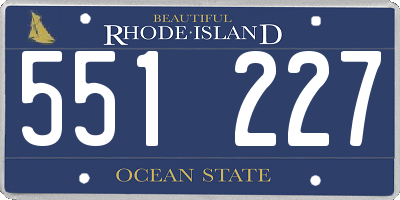 RI license plate 551227