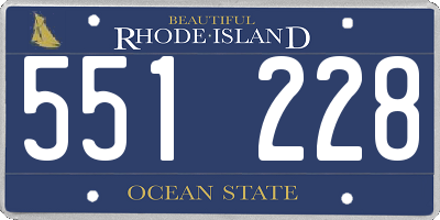 RI license plate 551228