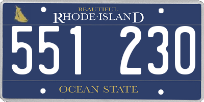 RI license plate 551230