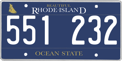 RI license plate 551232