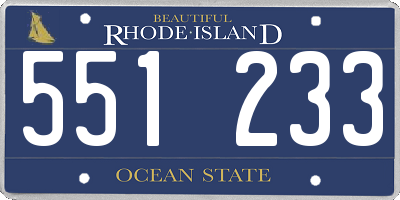 RI license plate 551233