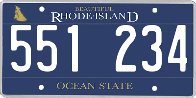 RI license plate 551234
