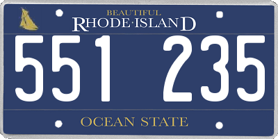 RI license plate 551235