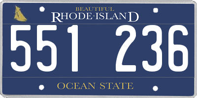 RI license plate 551236