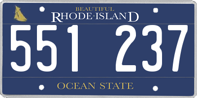 RI license plate 551237