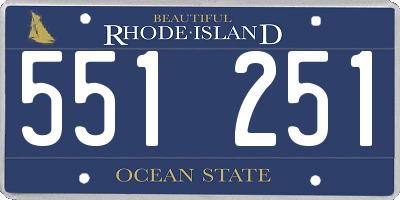 RI license plate 551251