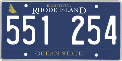 RI license plate 551254