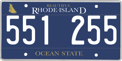 RI license plate 551255