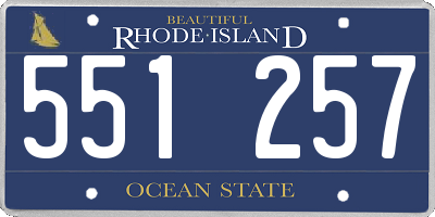 RI license plate 551257