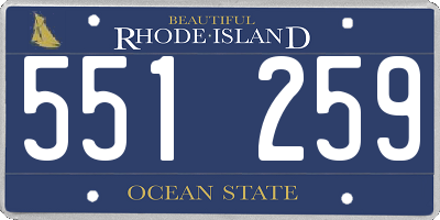 RI license plate 551259
