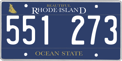 RI license plate 551273