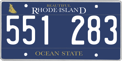 RI license plate 551283