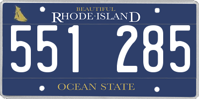 RI license plate 551285