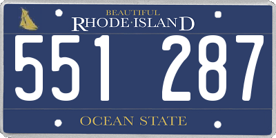 RI license plate 551287