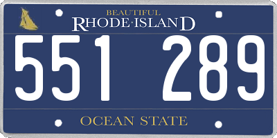 RI license plate 551289
