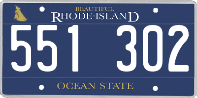 RI license plate 551302
