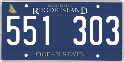 RI license plate 551303