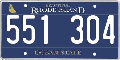 RI license plate 551304